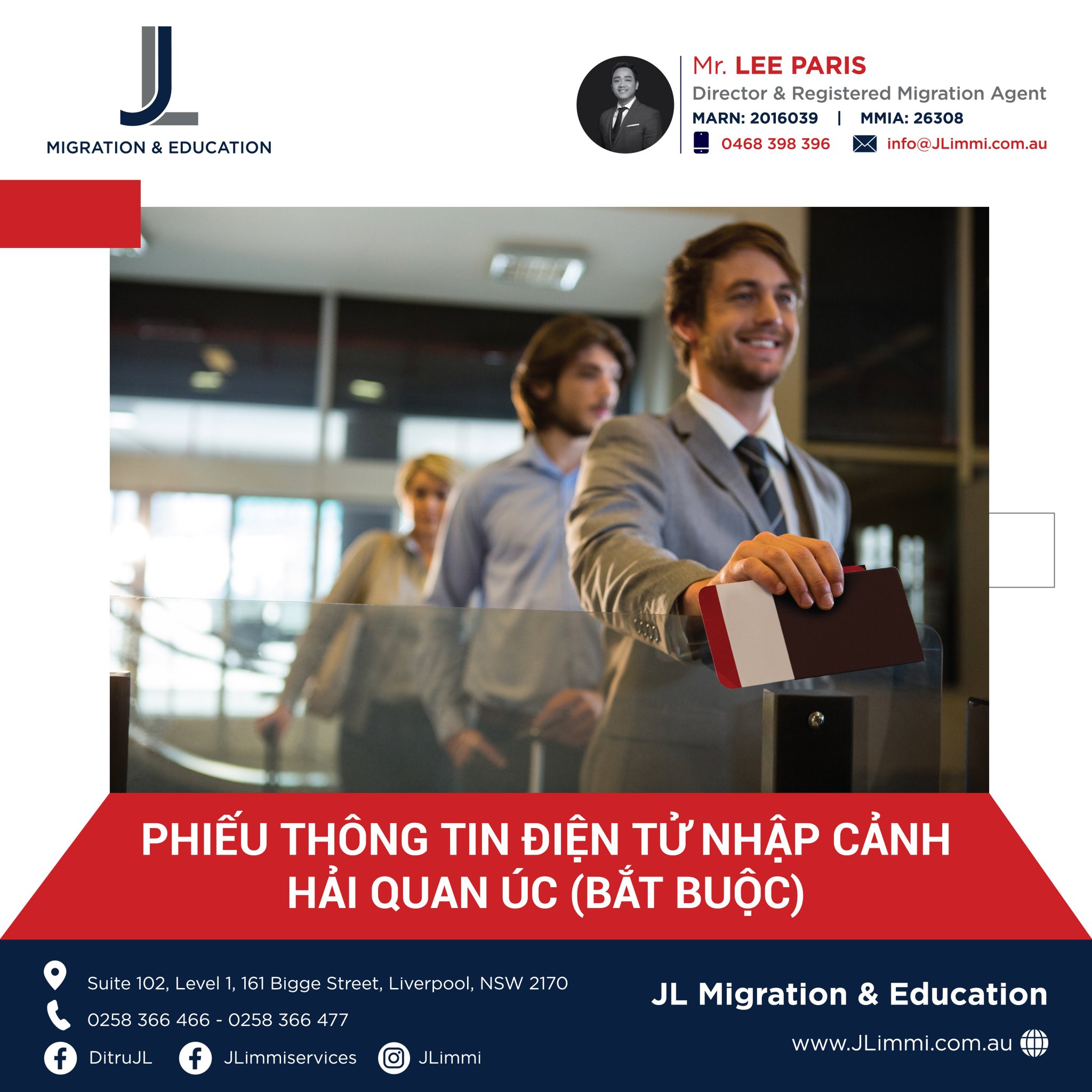 Phiếu thông tin điện tử nhập cảnh hải quan Úc ( Bắt buộc)